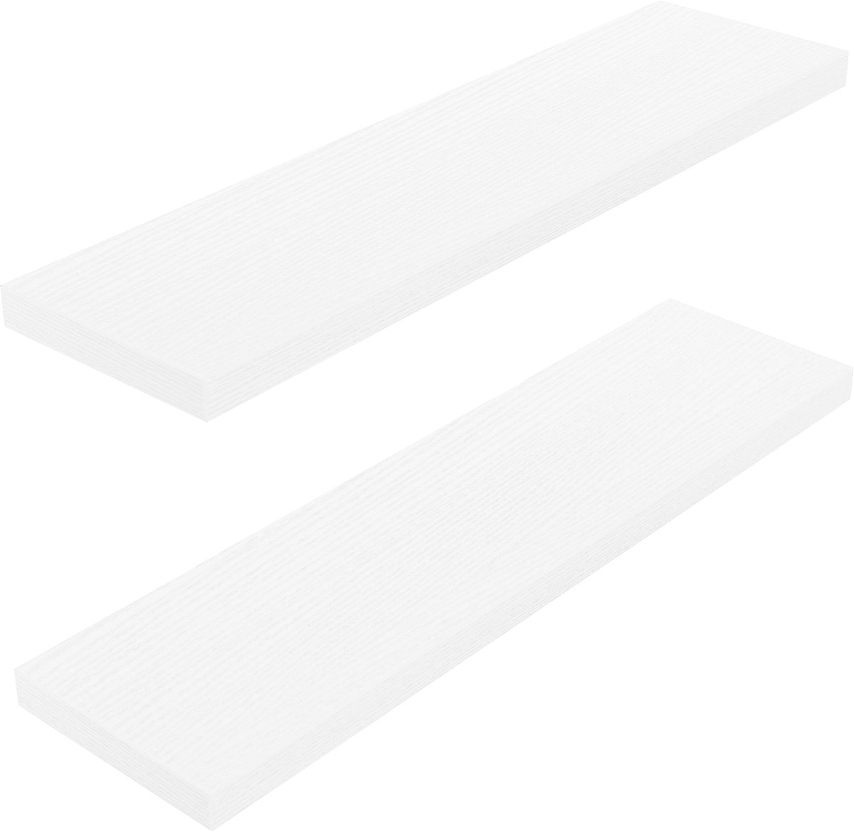 Zwevende planken, witte planken met lengte 60 cm, set van 2 wandplanken, eenvoudig te installeren, decoratieve plank met grote opbergruimte voor slaapkamer, badkamer, thuiskantoor, woonkamer