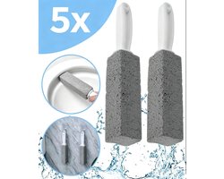 5 Stuks Puimsteen Toiletreiniger - Puimsteen voor WC - Pumice Stick - Puimsteen voor Reiniging - Pumie Schuurstaaf - Verwisselbare - Met Handgrepen - Verwijderaar Van Hardnekkige Kalkaanslag voor Toilet, Badkamer, Gootsteen en Grill
