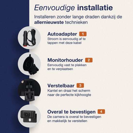 MasonPro Achteruitrijcamera Set - Draadloos - Achteruitrij Camera voor Auto, Bus, Camper, Caravan Vrachtwagen en Landbouw - IP69 Waterdicht - IR Nachtzicht 20 M - 7 Inch van MasonPro — afbeelding 3