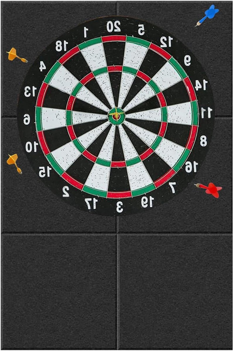 Dartbord Bescherming - Wandbeschermer Vilt - Darten Beschermen - Zachte Vilt Materiaal - Rond - Zwart