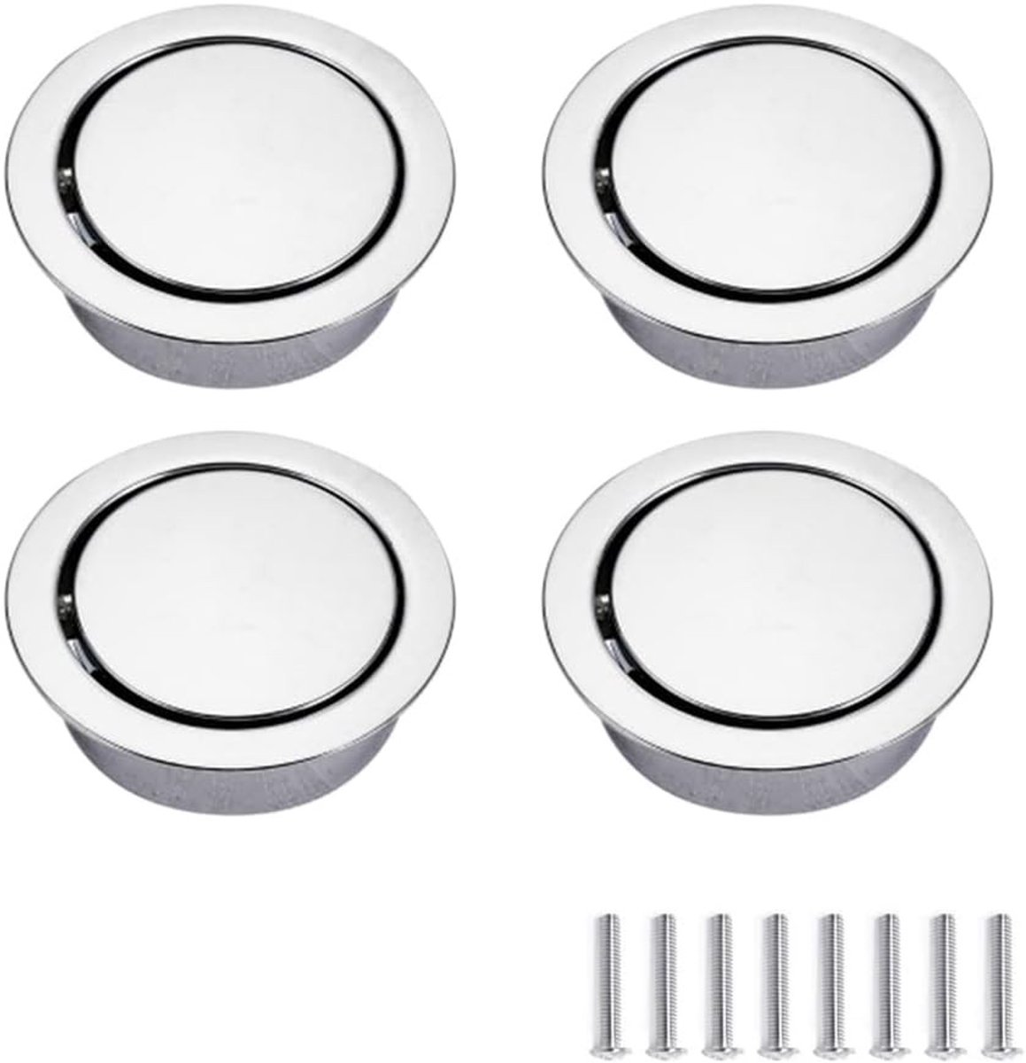 Ronde Flush Mount Vinger Trekknoppen - 4 Stuks Verborgen Handgrepen voor Kasten, Deuren en