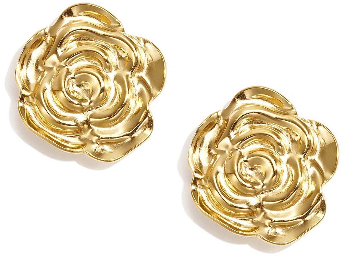 Manchetknopen met bloemmotief, casual, roestvrij staal, dagelijkse accessoires