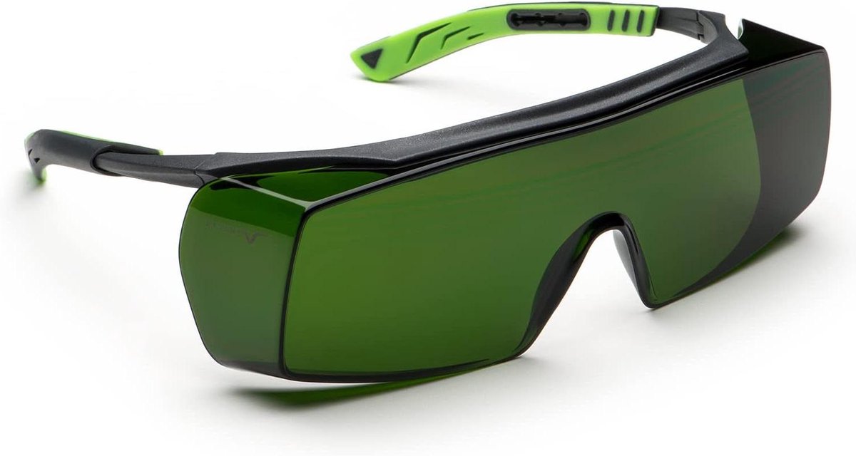 Overbril - Veiligheidsbril - Bescherming Ogen - Draagcomfort - 30 x 20 x 10 cm - Donkergrijs/Groen