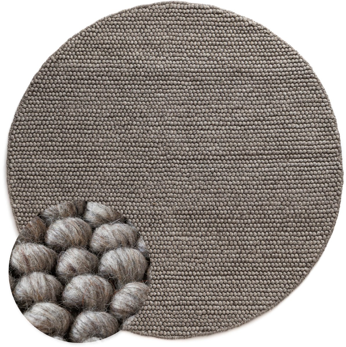 Rond wollen vloerkleed - Fjell zandkleur 250