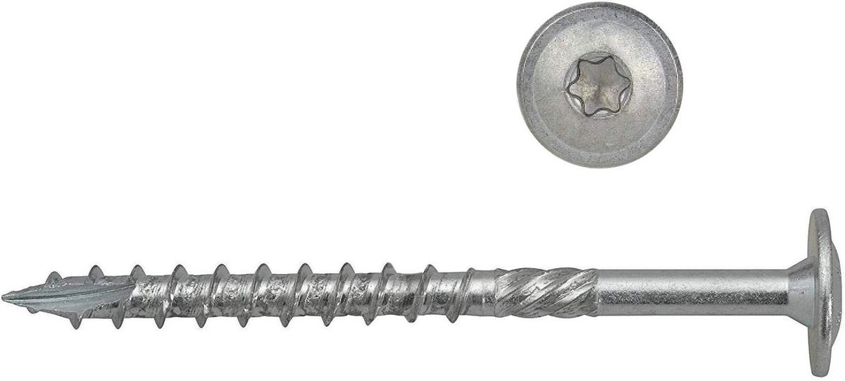 Plattekop Schroeven - Houtschroeven Torx - Houtconstructie - Snijinkeping - 8x240mm 50 stuks - Blauw