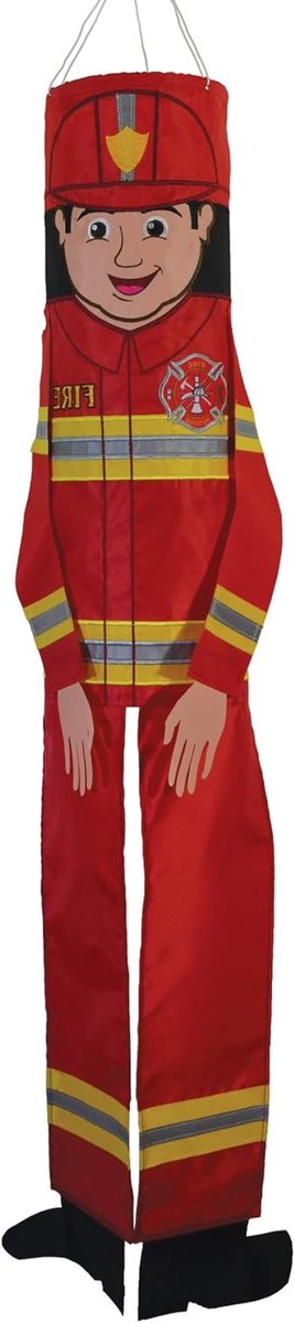Windsok Brandweerman - Tuindecoratie Windsok - Buiten Decoratie - Retroreflectieve Accenten - 1016 cm - Rood