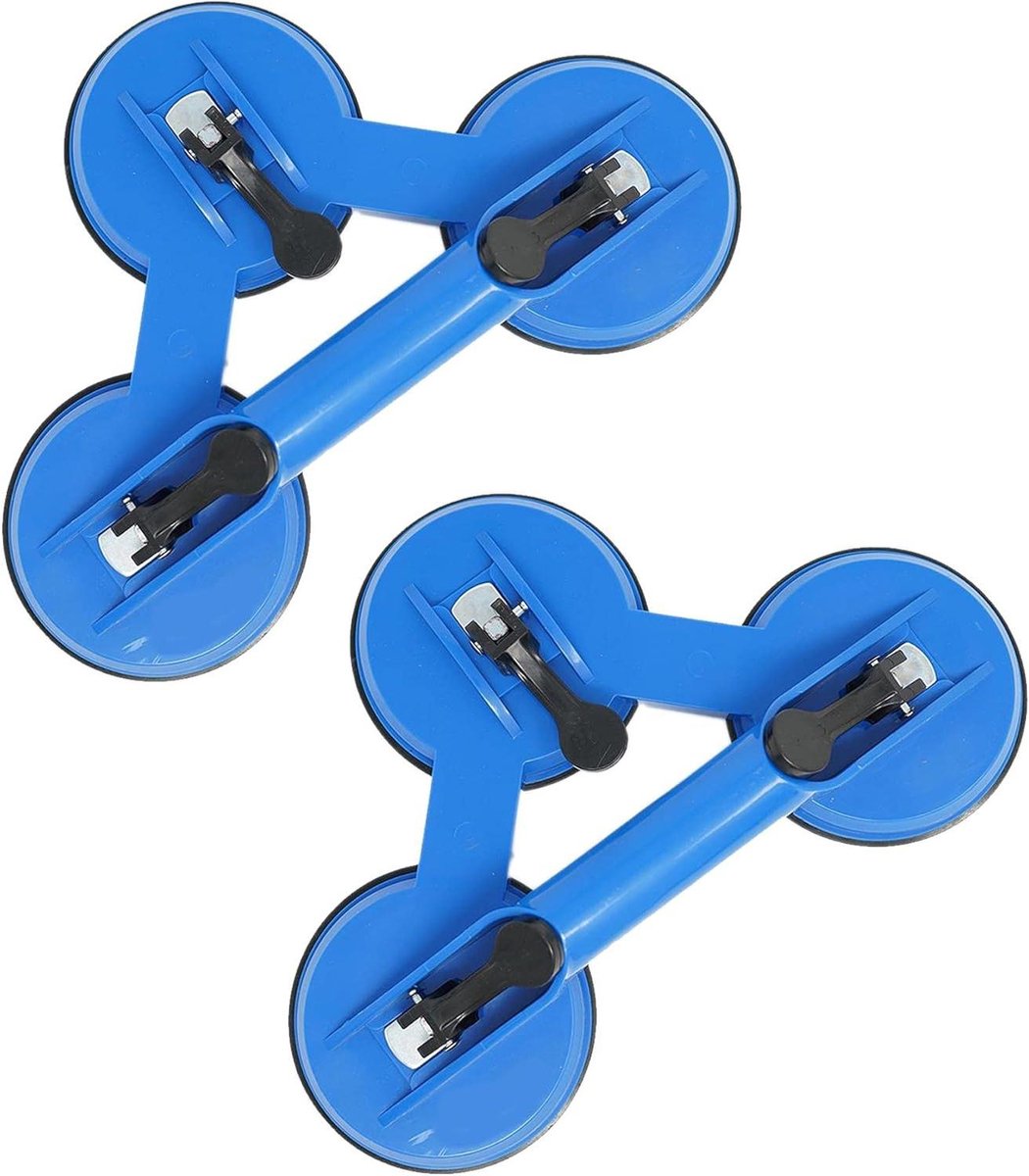 Zuignap Glaslifter - Pad Lifter Tegeltrekker - Zware Objecten Verplaatsen - Drievoudige Zuigkracht - 100 kg Hefvermogen - Zwart