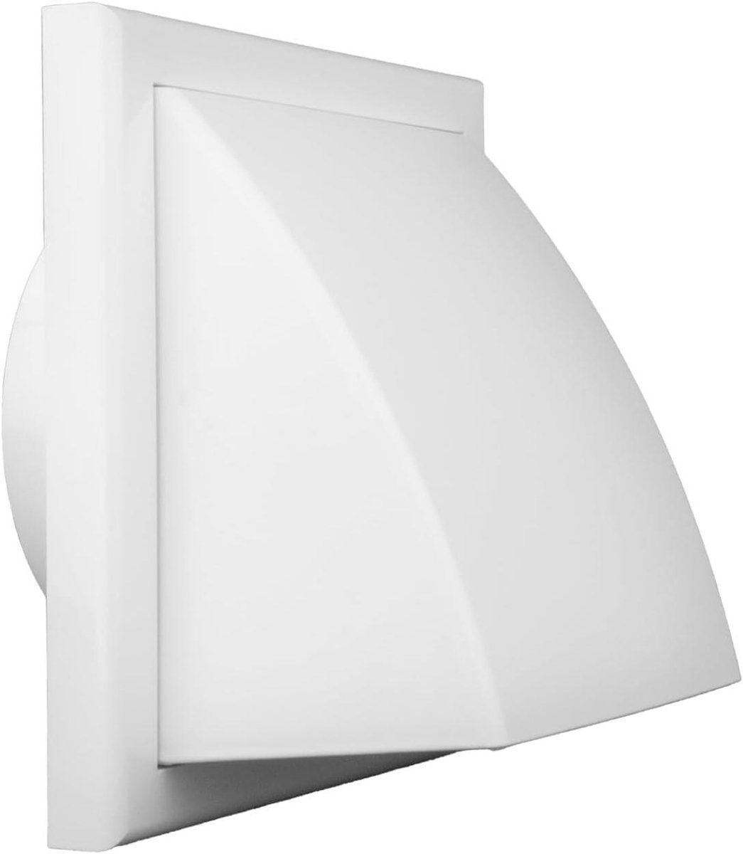 Ventilatierooster met Demper - Muurkap Afzuiging - Luchtstroom Beheren - Zwaartekracht Bediening - 100 mm - Wit