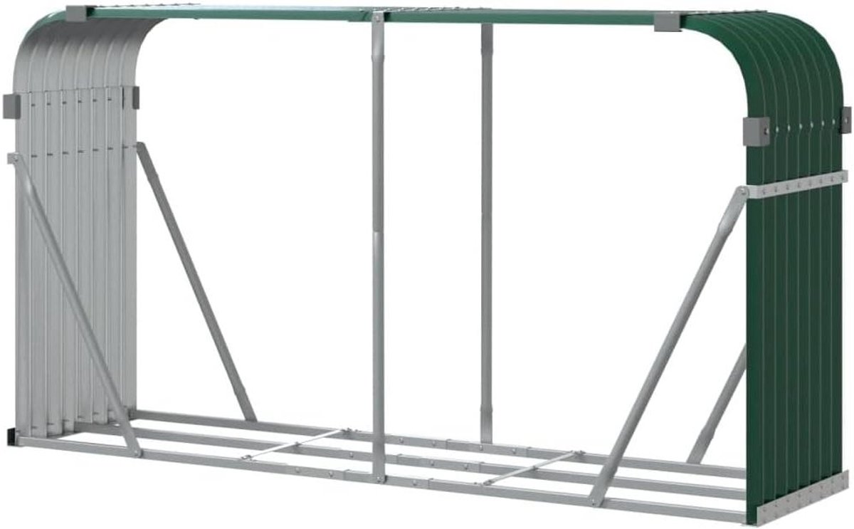 Houthokken Opslag - Houtopslag Rek - Haardhout Opslaan - Goede Ventilatie - 180x45x100cm - Groen