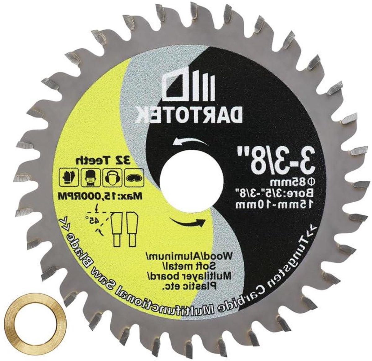 Zaagblad - Cirkelzaagblad Doorslijpschijf - Zagen van Materialen - 32 TCT Hardmetalen Tanden - 85 mm - Metaal