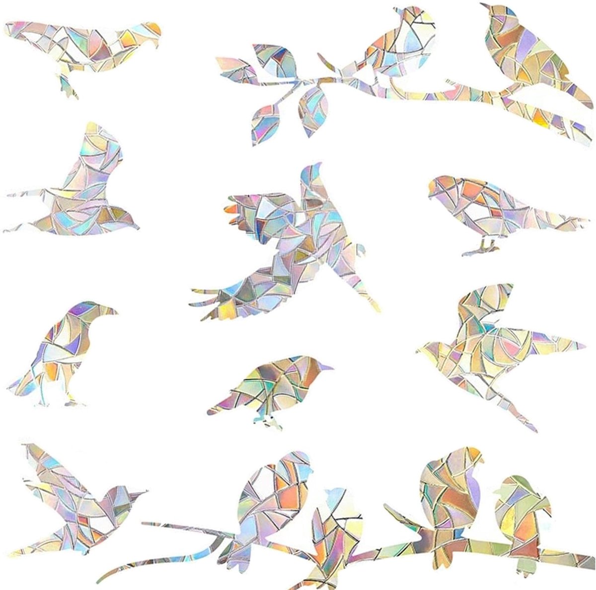 kogelbescherming, vogelvorm, raamstickers, glazen deurbescherming en vogelbescherming, pvc-raamstickers, raamstickers, decoratie, zelfklevend, 20 stickers