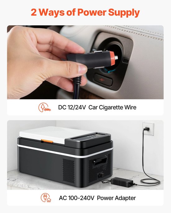 Zerova Draagbare Koelbox - Camping Koelkast - Auto - Koelen en Vriezen - Compressor - Met App en Touchscreen - 20L - Grijs — afbeelding 2