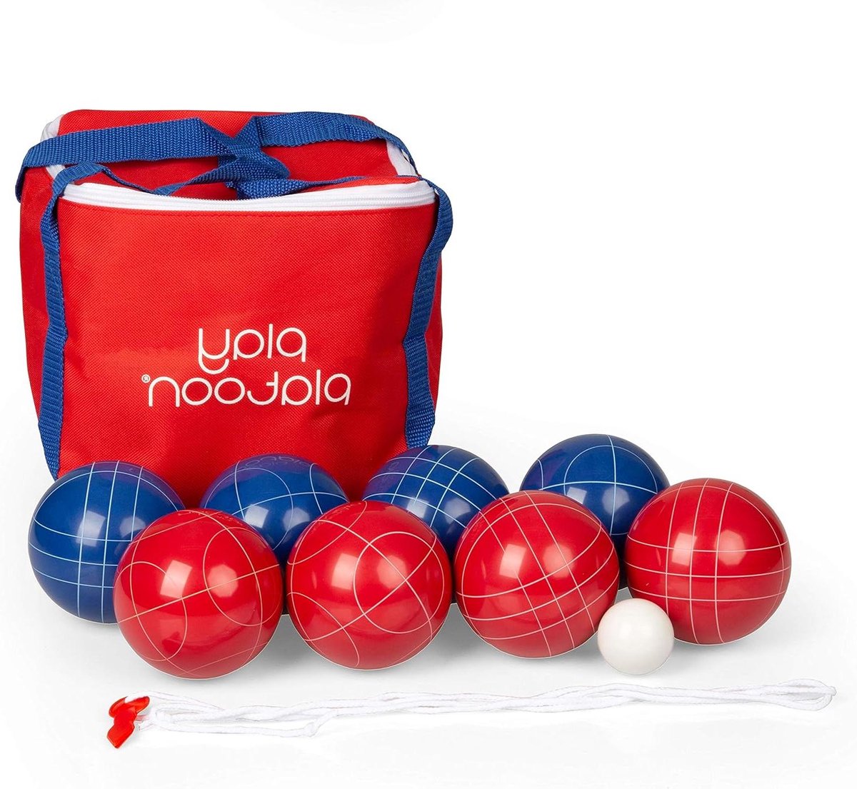 Boccia Set - Petanque Set Jeu de Boules - Buiten Spelen - Hars Ballen - 90 mm - Rood en Blauw