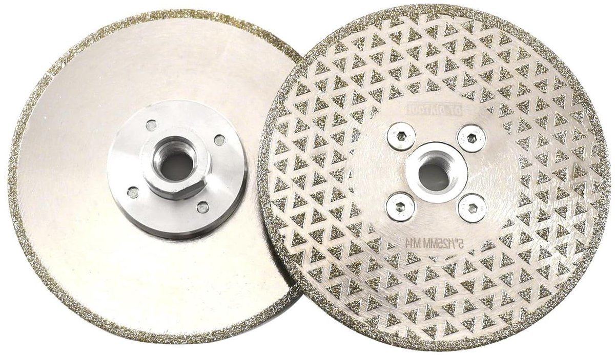 Diamant Slijpschijven - Betonschijven Graniet - Tegels Zagen - Dubbelzijdig Bedekt - 125 mm M14 - Zilver