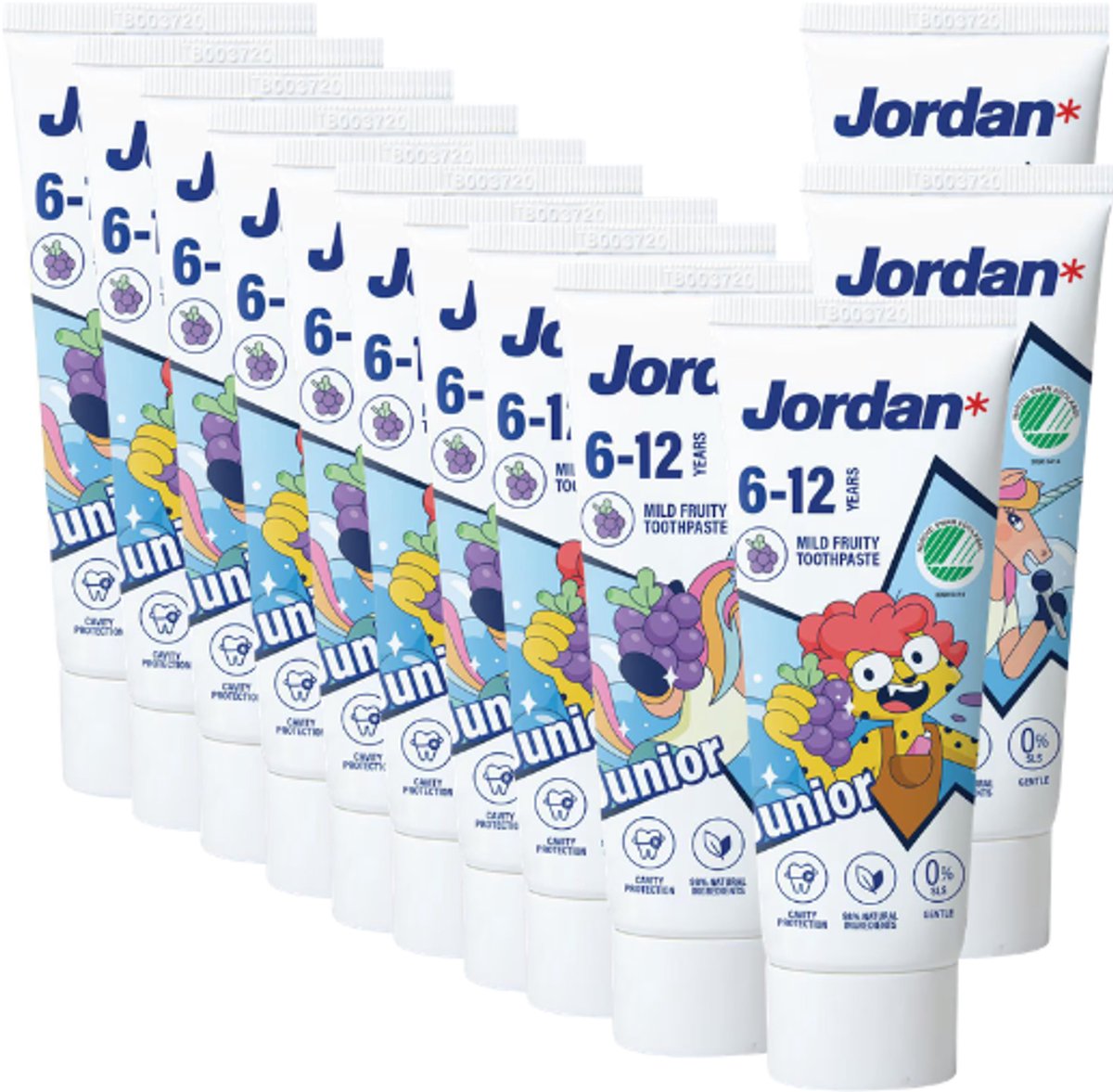 Jordan Tandpasta – Junior 6-12 jaar - Voordeelverpakking 12 x 50 ml