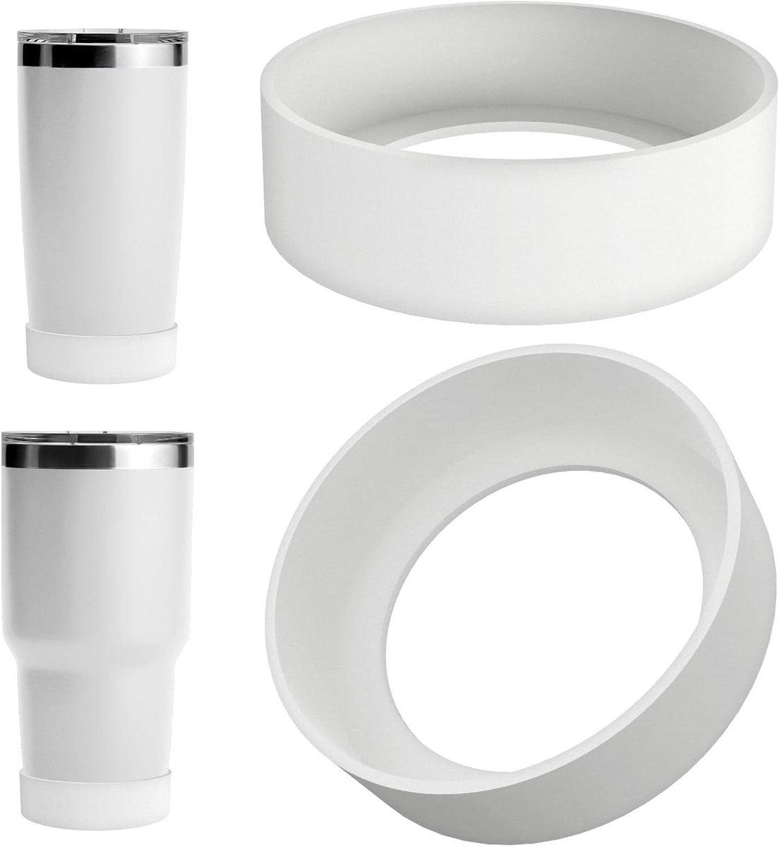 Fleshoes Beschermhoes - Siliconen Hoes - Beker Beschermen - Schokabsorberend - 2 Stuks - Wit