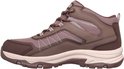 Paarse Skechers wandelschoen met mesh en leren overlays. Waterdicht.