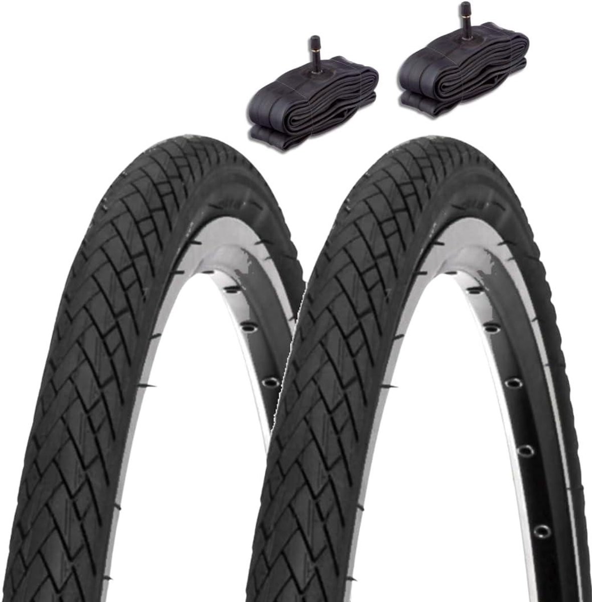 Fietsbanden Set - Binnenbanden Buitenbanden - Stadsfiets Onderhoud - Inclusief Binnenbanden - 24 x 1.75 - Zwart