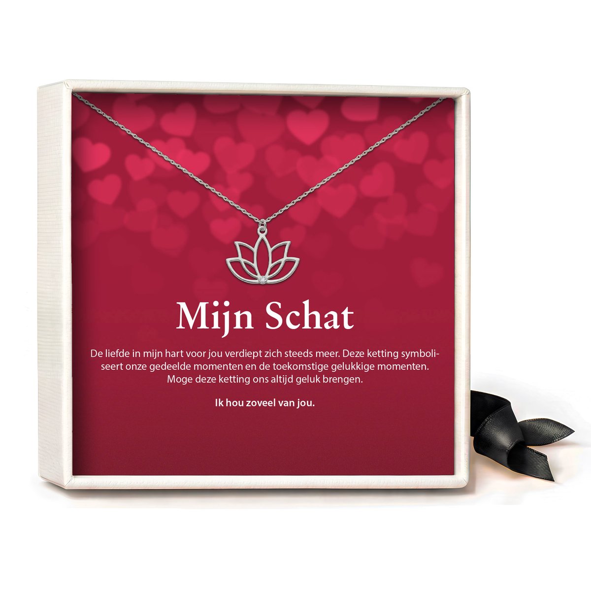 Pera Jewelry - 925 sterling zilveren Lotus ketting - Mijn schat - Collier - Ketting Dames - Ketting met Hanger