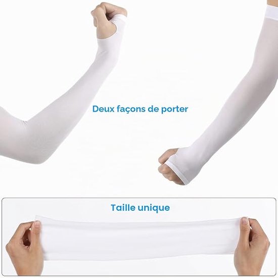 UV Beschermende Armstukken - 2 Paar Compressie Arm Sleeves - Armstukken Wielrenen - Hardlopen Armwarmers - UV-bescherming verkoelende armmouwen compressie armmouw - UPF 50 zonnemouwen - One Size - voor fietsen rijden golf wandelen — afbeelding 5