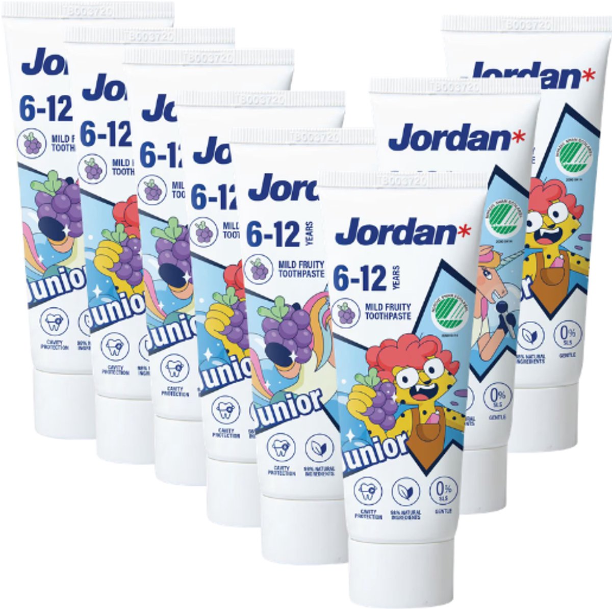 Jordan Tandpasta Junior 6-12 jaar - 8 x 50ml - Voordeelverpakking