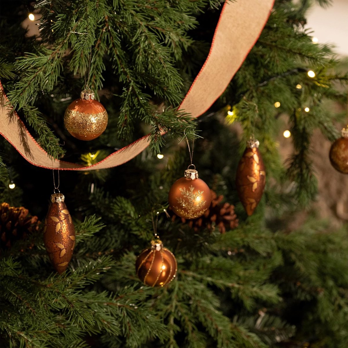 Kerstballen Set - Decoratie Ballen - Kerstboom Versieren - Origineel Ontwerp - 24 Stuks - Brons Goud – foto 5