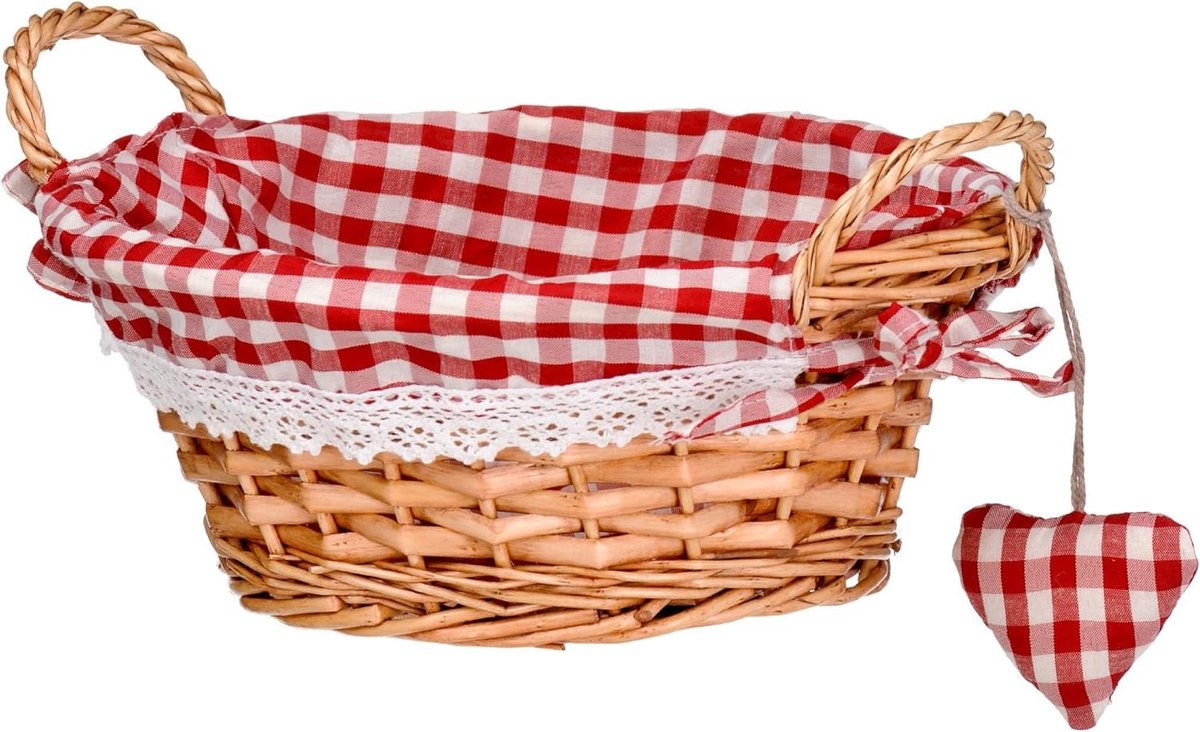 Ronde mand - Opbergmand mandje - Huis opruimen - Klassiek design - Ø23 x H9 cm - Rood
