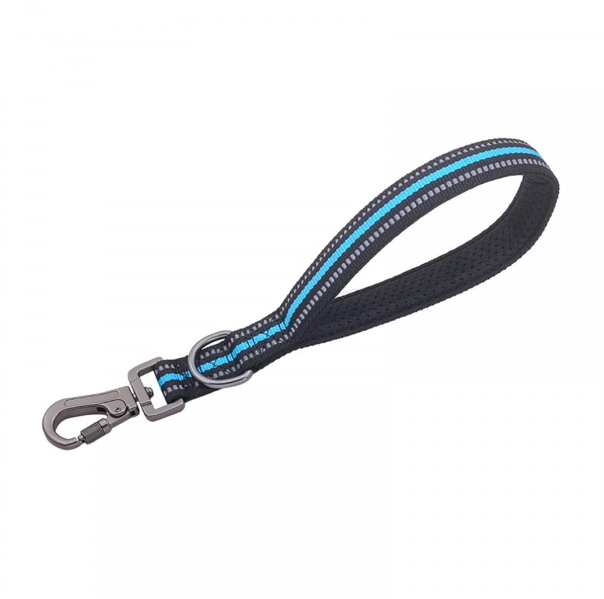 Korte hondenriem, 32 cm, reflecterend, korte hondenriem, reflecterende hondenlijn, sleeplijn met metalen clip en zachte bekleding voor de training van grote/middelgrote honden