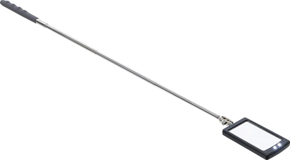 Telescoop Inspectiespiegel - Spiegel met Lamp - Motor Reparatie - Uitschuifbaar Handvat - 290 - 877 mm - Zwart/Zilver
