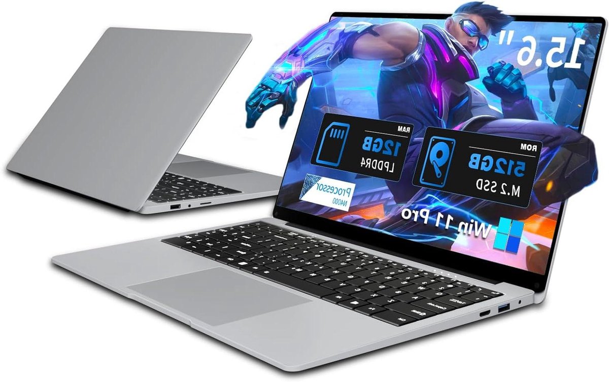 Notebook 156 inch - Laptop Windows 11 - Dagelijks Gebruik - Dun en Licht - 156 inch - Zwart
