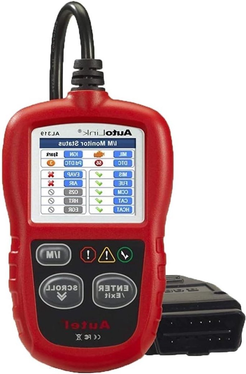 OBD2 Diagnoseapparaat - Autolink AL319 - Auto Onderhoud - Eén-klik I/M-gereedheidstest - 11.7 x 1.8 x 7.2 cm - Zwart