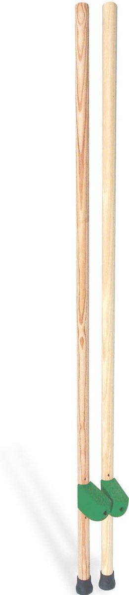 Stelten Paar - Loopstokken - Buiten Spelen - Klassiek Houten Speelgoed - 130 cm - Groen