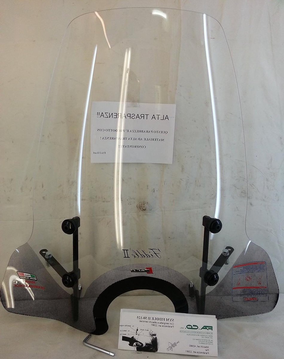 Voorruit Scooter - Windscherm Motor - Bescherming Tegen Wind - Gehard Glas - 60 x 332 x 10 cm - Zwart