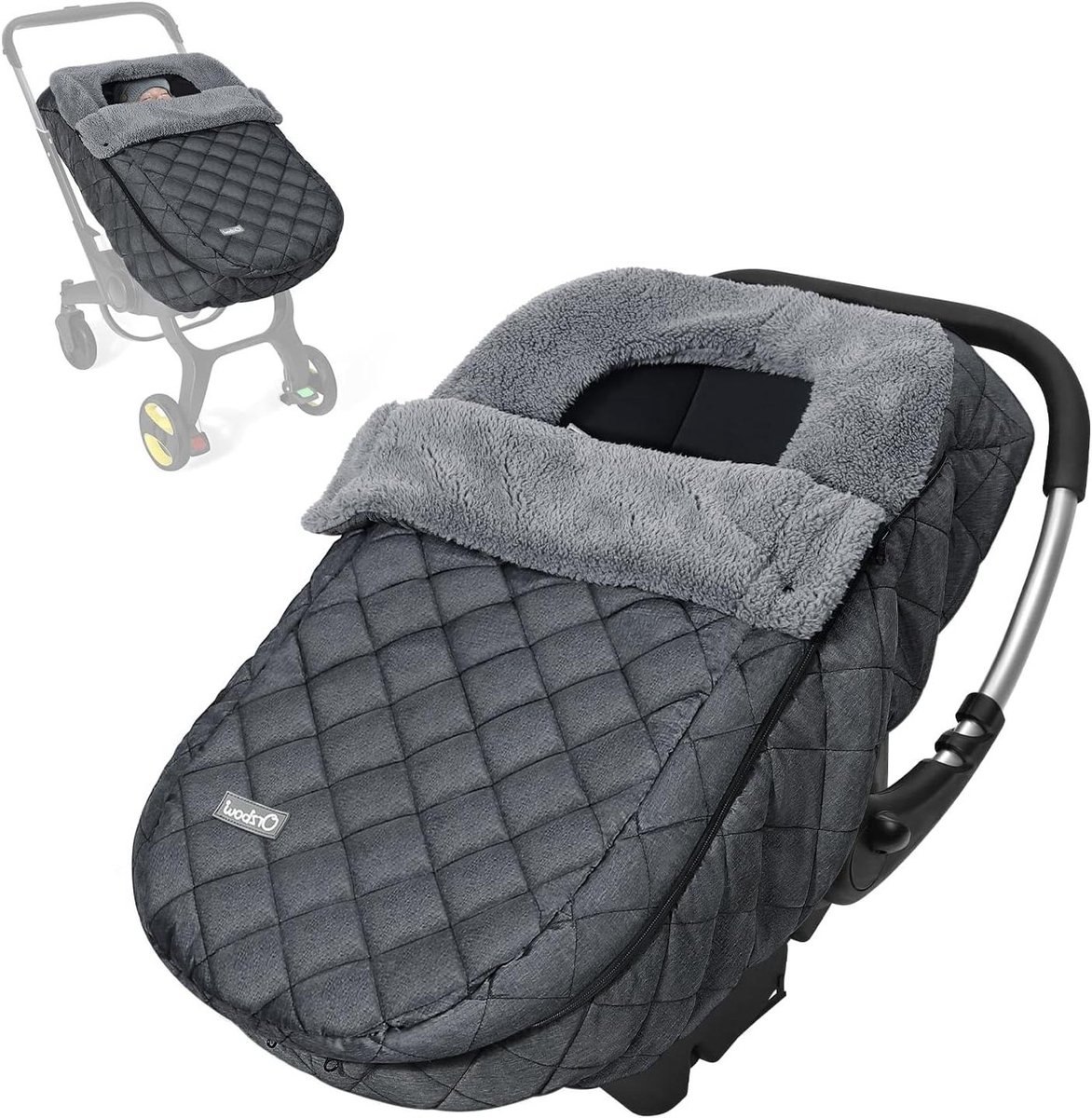 Baby Voetenzak - Winterwikkeldeken - Babywarm Houden - Universele Pasvorm - 28 x 21 x 9 cm - Donkergrijs