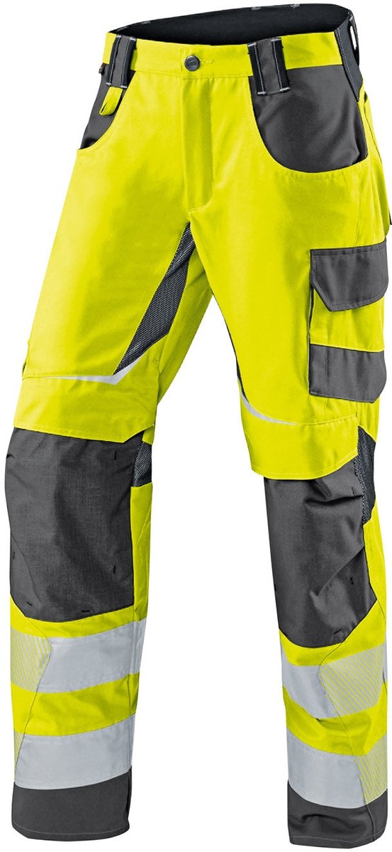 KUBLER PSA REFLECTIQ 24078343 Hi Vis Reflecterend Werkbroek HEREN Veiligheidsbroek Signaalgeel Antraciet - Met Kniezak