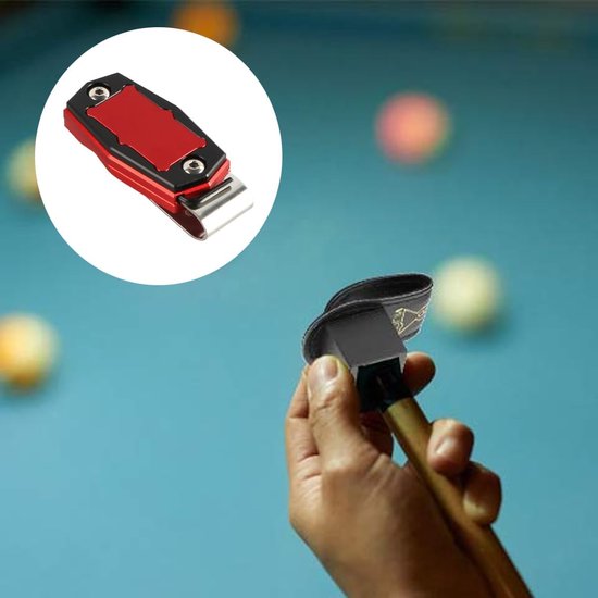 Poolkrijthouder - Krijthouder - Biljart Spelen - Magnetische Bevestiging - Compact - Rood — afbeelding 2