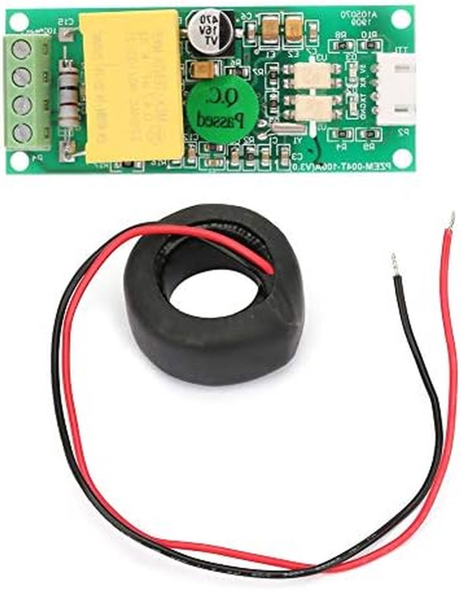 Stroommeter Module - Spanning Tester Ampèremeter - Energie Verbruik Meten - Inclusief Stroomtransformator - 80-260V AC - Groen