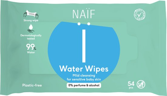 Naïf - Sterke Waterwipes - 99% Water - 0% parfum en 0% alcohol - 3024 doekjes (56 stuks x 54 doekjes)