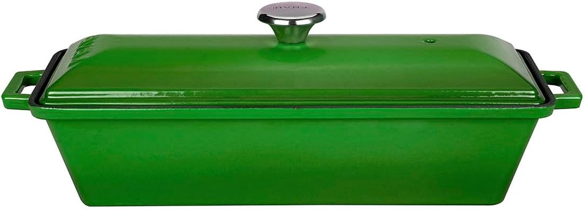 Gietijzeren Broodpan - Terrine Pan - Brood Bakken - Hoge Kwaliteit Gietijzer - 1 Liter - Groen