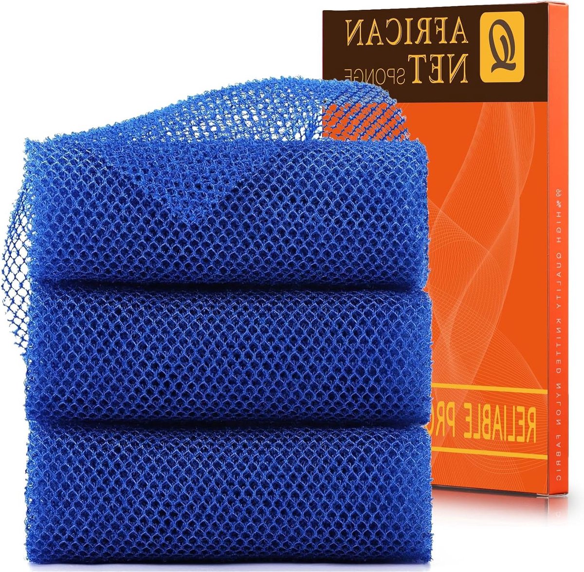 Afrikaanse Badspons - Net Spons - Huid Reinigen - Elastisch en Lang - 80 cm lang - Blauw
