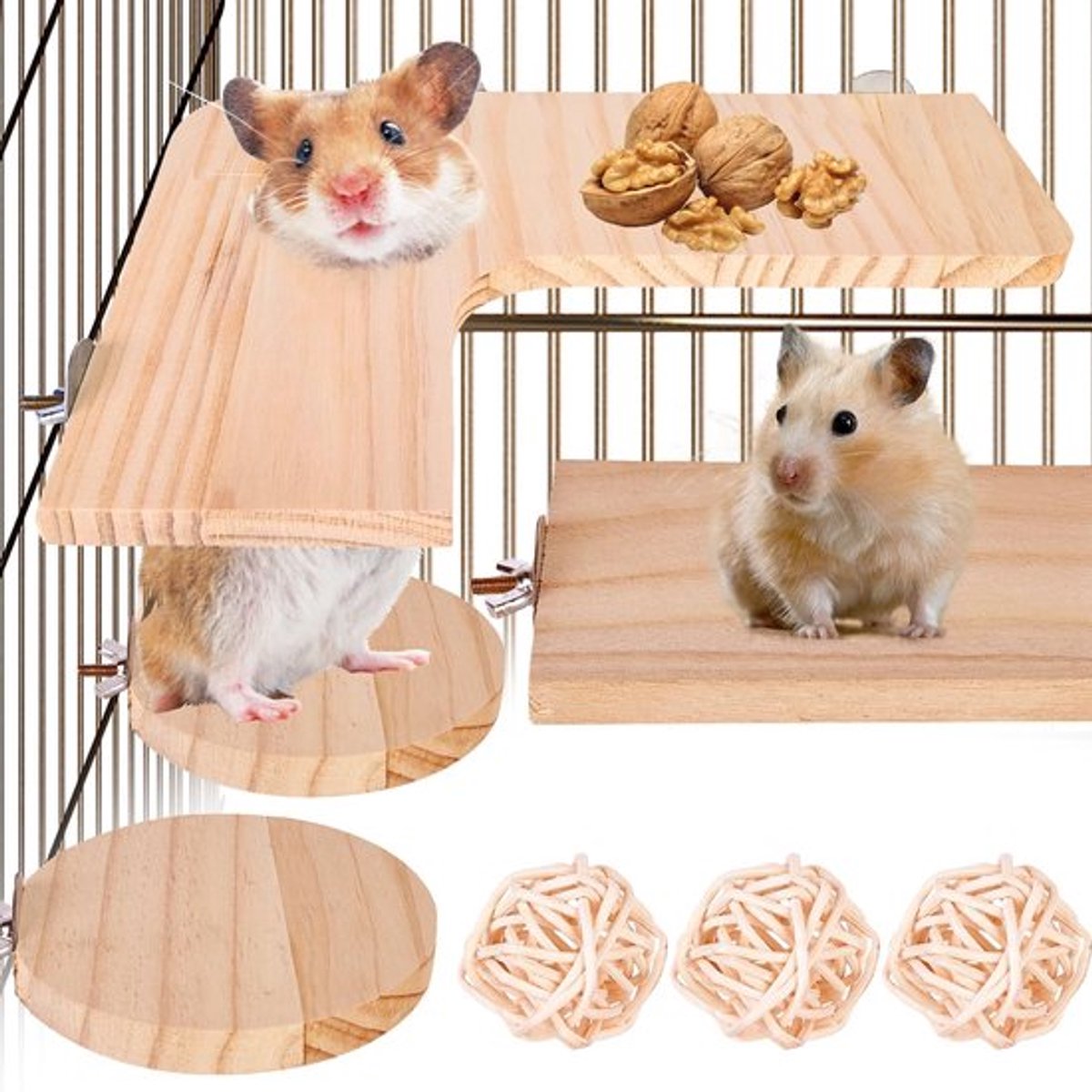 Allecto - 4-delige hamsterpedaal - Hamsterspeelgoed - Ronde Jumping