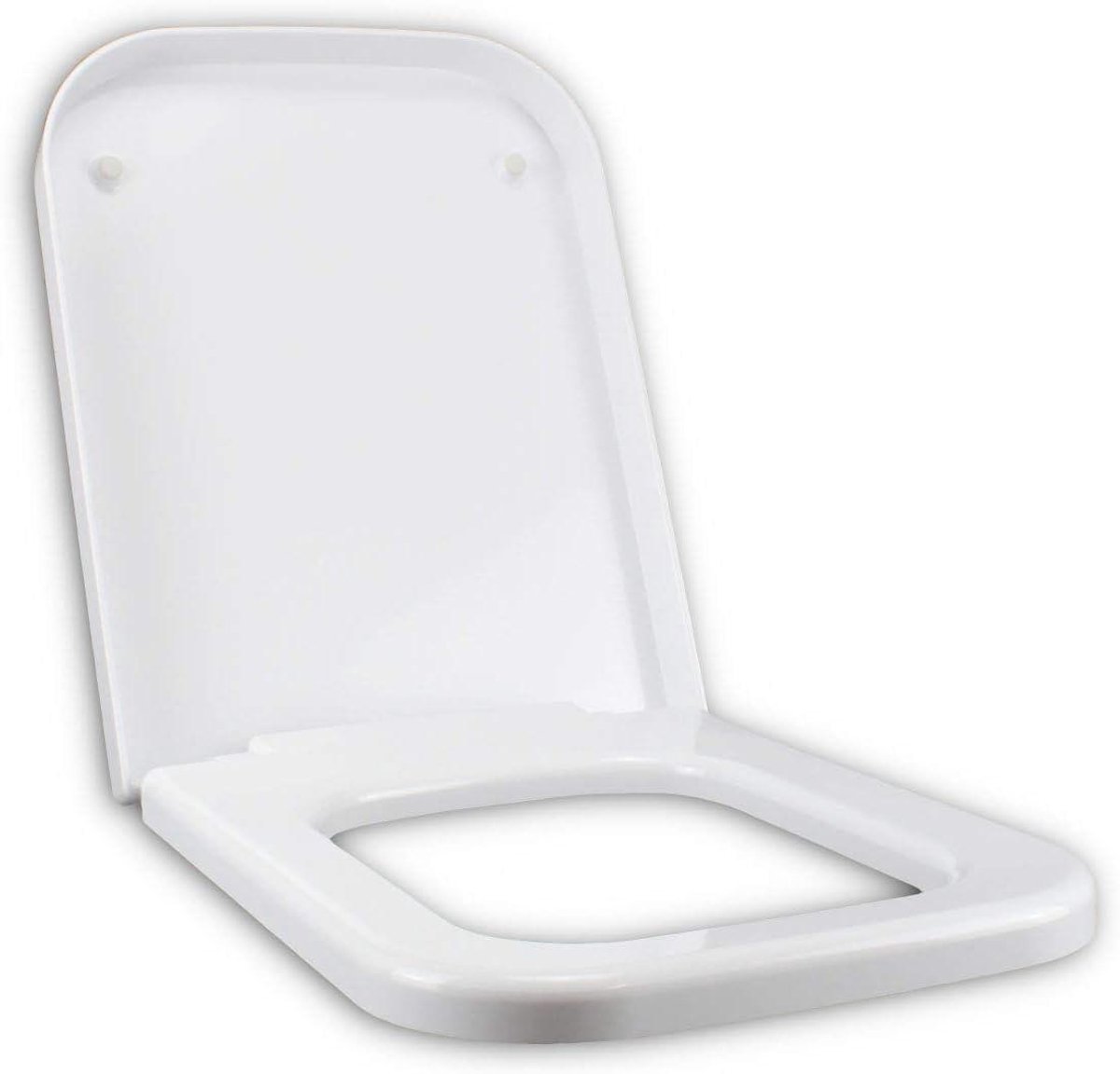 Toiletbril - WC-bril - Badkamer Hygiëne - Roestvrijstalen Scharnieren - Vierkant - Roestvrij Staal