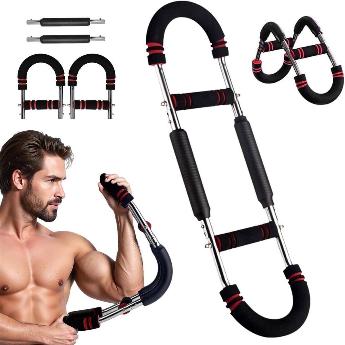 Twister Arm Trainer - Verstelbare Armtrainer - Kracht Training - Instelbare Intensiteit - 30-40 kg - Rood