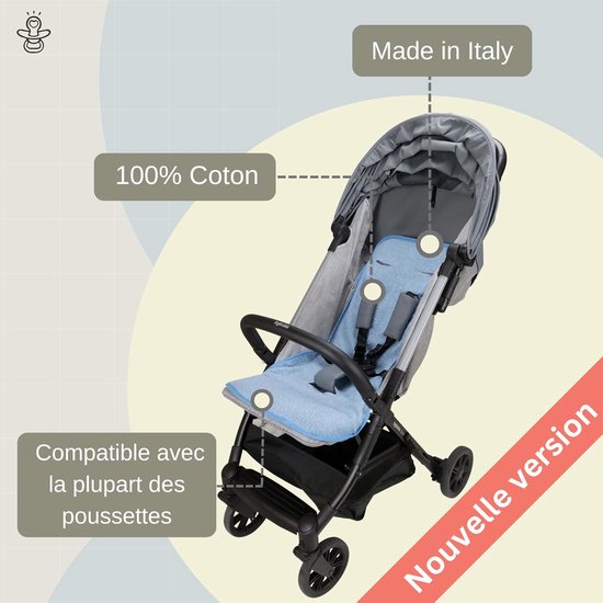 Babysanity Universele Kinderwagenhoes - Voetenzak Pramen - Comfort Baby - Dubbel Terry Katoen - Standaard Maat - Wit — afbeelding 2