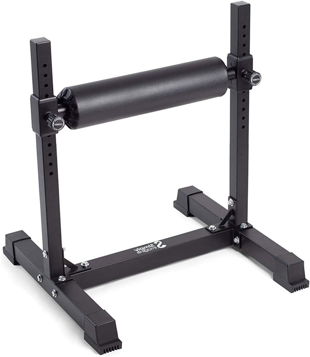 Kniebuigrol met één been - Squat roller Split squat - Onderlichaam trainen - 12 Hoogte-instellingen - 686 cm hoog - Zwart