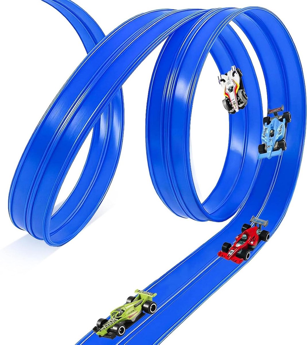 Flexibele Racebaan - Autobaan Set - Kinderen Spelen - 5 Meter Dubbele Baan - 450 x 8 x 4 cm