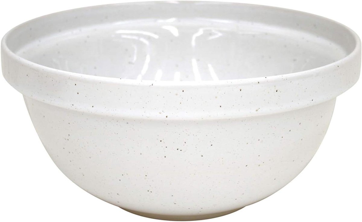 Keramische Mengkom - Grote Kom - Brood Maken - Steengoed - 6.6 Liter - Wit