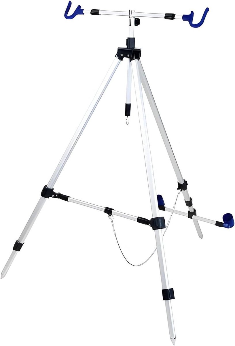 Strandsteun Vishengel - Vissteun Tripod - Vissen aan Zee - Stabiel Aluminium - Tot 150 cm - Wit
