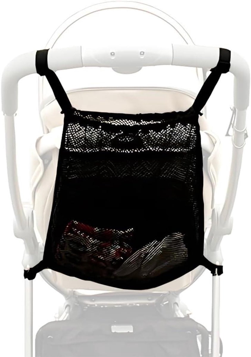 Kinderwagen Net - Baby Organizer - Babyartikelen Opbergen - Universeel Geschikt - 35 x 50 cm - Zwart