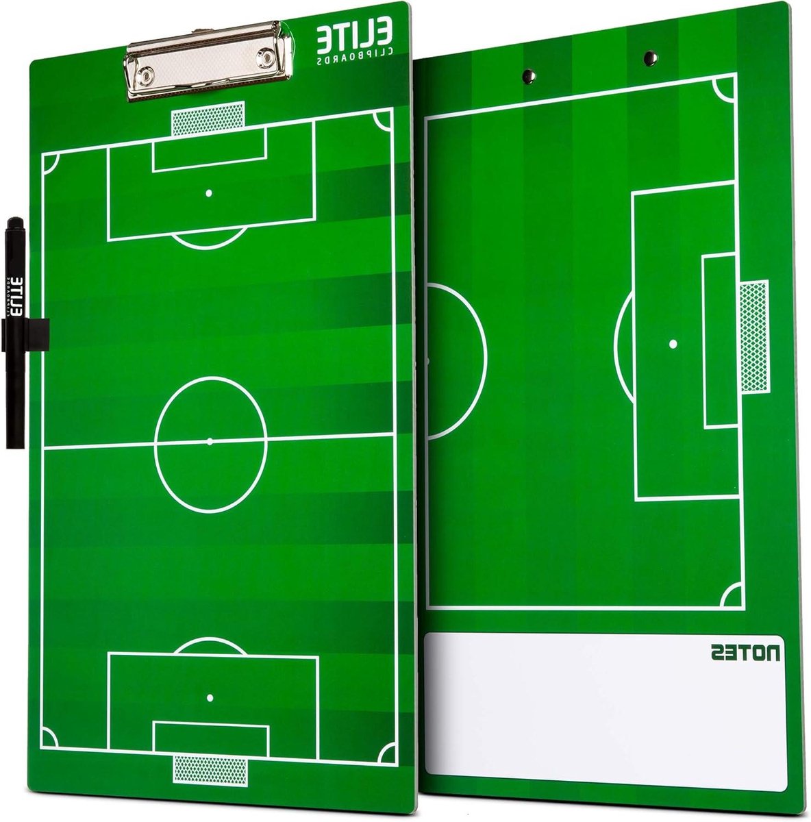 Klemborden voor Trainers - Coachingbord Uitwisbaar - Sportstrategie Bepalen - Dubbelzijdig Ontwerp - 36.8 x 21.6 cm - Groen